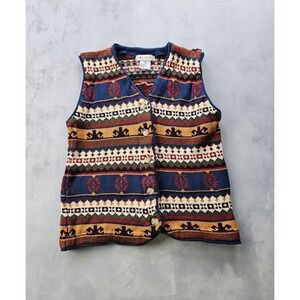 Vintage 1990s Jump Tricots Women's Cotton Knit Sweater Vest M